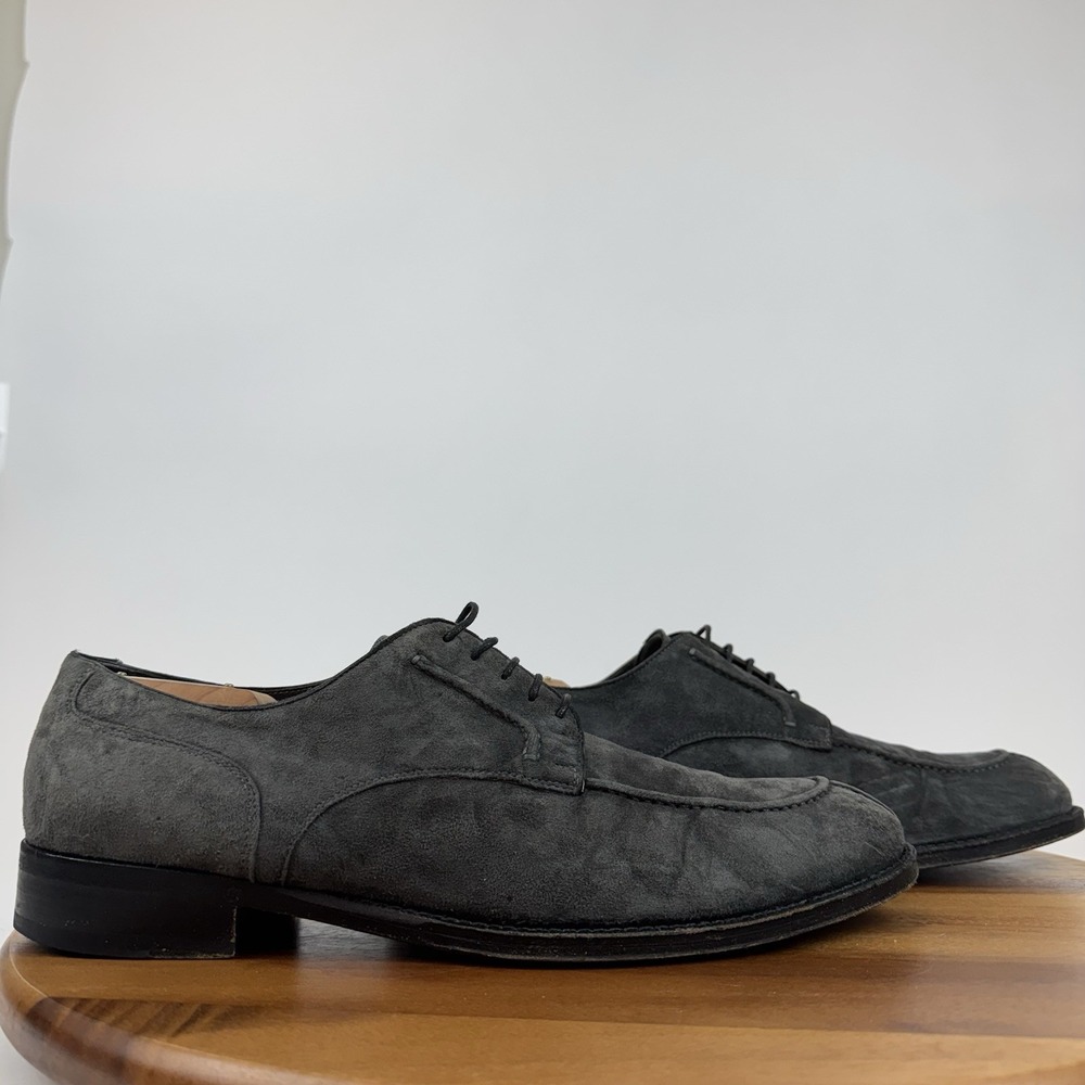 Mens‎ Brioni Gray Suede Italy Made Dress Shoes Derby Oxfords Size 10 D GUC